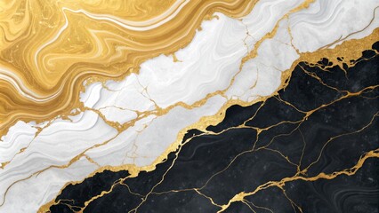 Abstract Gold and Black Marble Texture Fluid Acrylic Pour Painting, Marble Effect, Luxury Background Abstract art, gold texture