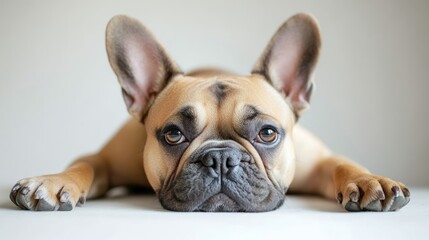 Relaxed French Bulldog Lying Down in Calm Indoor Environment