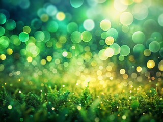 Obraz premium Soft Green Bokeh Background Texture: Abstract Blurred Nature Photography