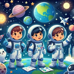 Naklejka premium kids around the world