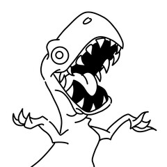 The T Rex illustration is simple and can be used for design and graphics