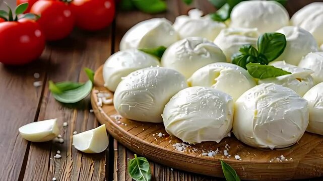 Mozzarella cheese close-up. selective focus