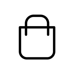 shopping bag - button, vector icon