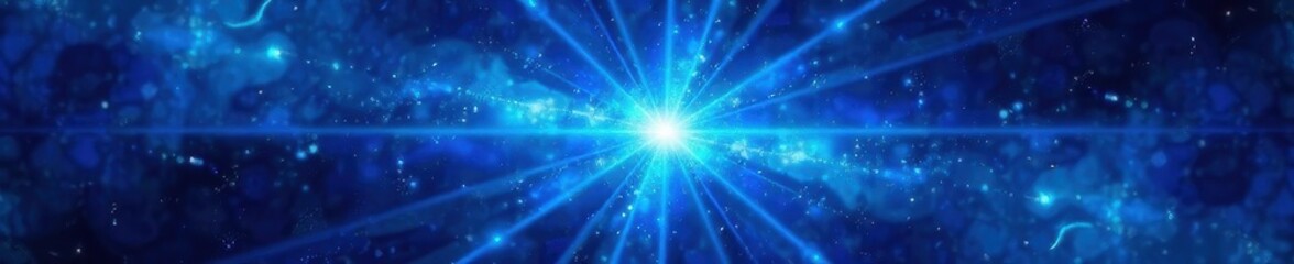 Naklejka premium Abstract blue starburst, dynamic energy radiating outwards, wallpaper, flash, gleam