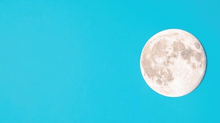 Full moon in a bright, clear sky.  Possible use  Astronomy, educational materials
