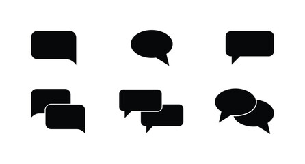 set of Comment icon speech bubble symbol. Speech bubble collection . Cloud speech bubbles collection. Black speech bubble . Vector illustration , speech bubble  icon set .