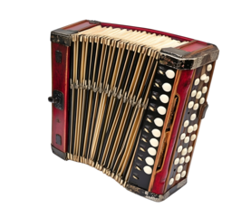 Accordion isolated on transparent layered background.