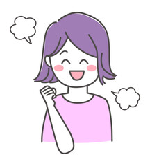 笑顔の女性のイラスト素材