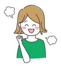 笑顔の女性のイラスト素材