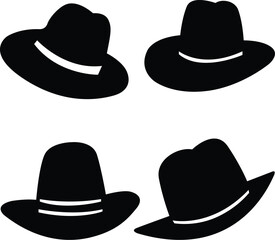 black Cowboy hat logo icon design vector illustration template