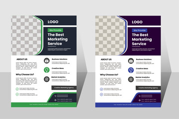 Modern Corporate Business flyer Annual report Newest trendy design ,Multipurpose advertising print design, Easy to use ,Presentation ,Vector layout, Shape Template Creative Flyer.