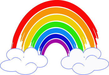 Rainbow, multicolored stripes on a white background