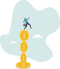 Financial instability, uncertainty or unstable investment market, risky situation or economic recession,business concept.flat character.