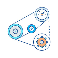 timing belt icon, timing belt vector illustration-simple illustration of timing belt, perfect for timing belt logos and icons