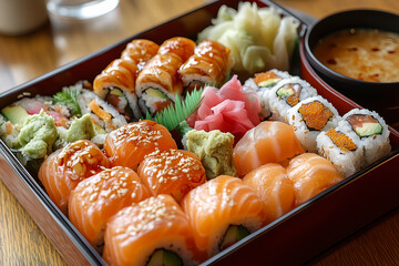 bento box with sushi