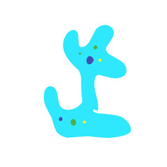 flat style amoeba cell