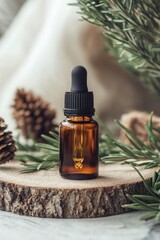 Fresh organic rosemary with essential oil, Generative AI,