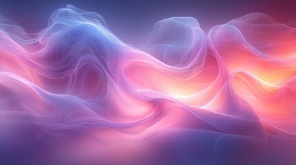 Obraz premium Abstract waves of color and light creating a serene, dreamy atmosphere.