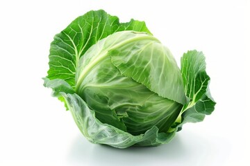 Fresh cabbage on white surface. AI generated