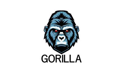 gorilla, face, animal, head, monkey, illustration, 