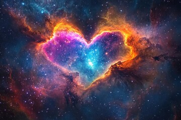 The breathtaking heart nebula revealing vivid hues and complex patterns in cassiopeia for astronomy lovers and celestial art collectors