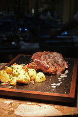 grilled meat with vegetables
