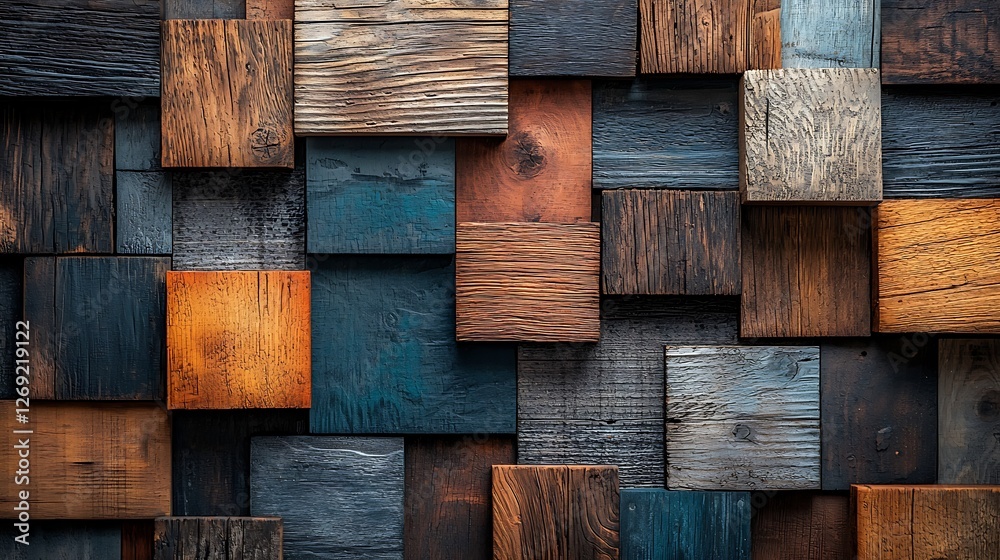 Poster rustic wood block wall texture background design