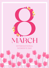 Cute tender card for International Women's Day on March 8