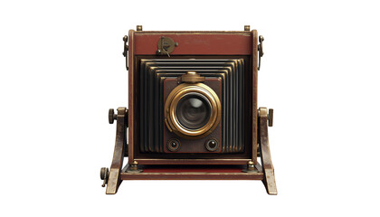 Vintage Camera with Brass Lens &ndash; Classic Retro Photography Equipment