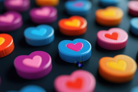 Social media engagement icons: thumbs up and heart symbols for enhancing interactions on digital platforms. Perfect for marketers and content creators seeking impactful visuals