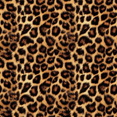 Leopard fur, photorealistic image. Seamless pattern. Animalistic trendy print. Cover, wallpaper, packaging for the brand.