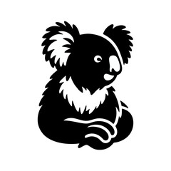 logo icon koala animal silhouette black icon on white background