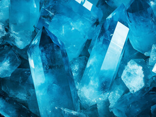 Blue diamonds and big blue brilliants (macro image)