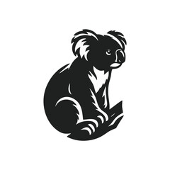 Obraz premium logo icon koala animal silhouette black icon on white background