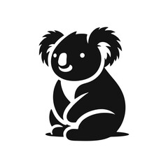 Obraz premium logo icon koala animal silhouette black icon on white background