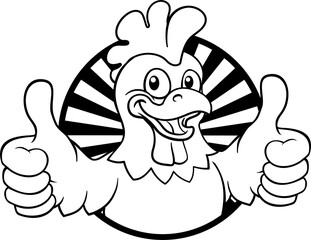 Chicken Cartoon Rooster Cockerel Bird Mascot