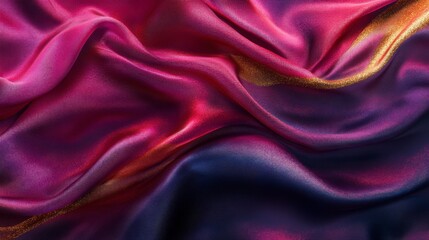 Obraz premium Vibrant Silk Fabric Texture with Colorful Waves and Smooth Finish