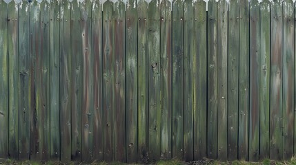 Obraz premium Aged Green Wooden Fence Texture Background