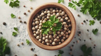 Charming Culinary Dish with Peppercorns and Fresh Herbs