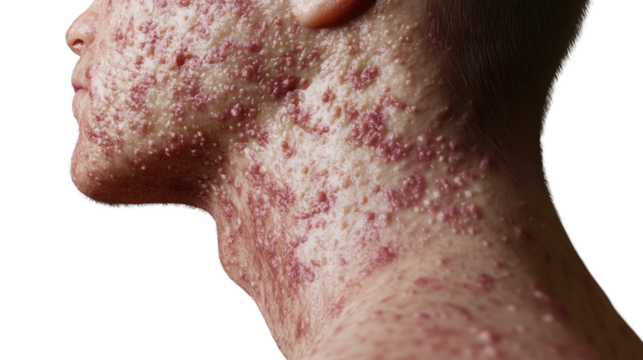 Skin Condition: A close-up view of skin affected by a skin condition, visible texture and redness.