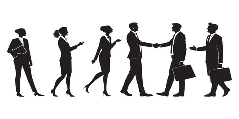 Obraz premium Business professionals silhouettes vector on white background