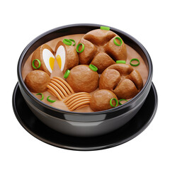 bakso indonesian meatball 3d icon illustration