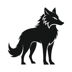 Fototapeta premium Wolf icon logo black silhouette vector illustration