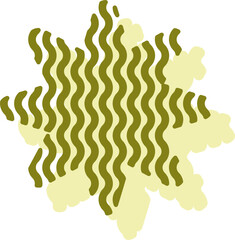 Abstract organic shape with wavy line patterns. Perfect for backgrounds, stickers, labels, frames, and modern graphic design projects. Scalable vector format for digital and print use.