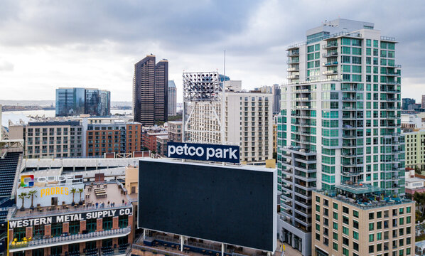 Day Time Drone Images of Petco Park, Home of MLB's San Diego Padres: Sports, Architecture, Cityscape