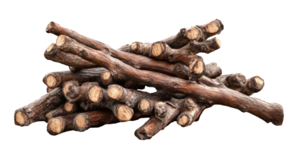 Rustic Wood Pile: A neatly stacked pile of natural, weathered wood logs, perfect for creating warmth and ambiance.