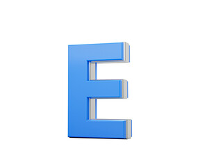 Blue Capital Letter E Gleams With Its Sleek Modern Design Bold Font With Sharp Edges 3D Illustration