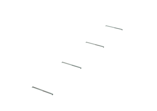 A Line Of Metallic Staple Pins Are Embedded In Pink And Light Blue 3D Illustration