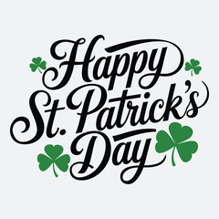 Simple Happy St. Patrick's Day Typography Design  © vectorartix
