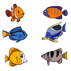 Fototapeta premium vector illustration of fish and fishes